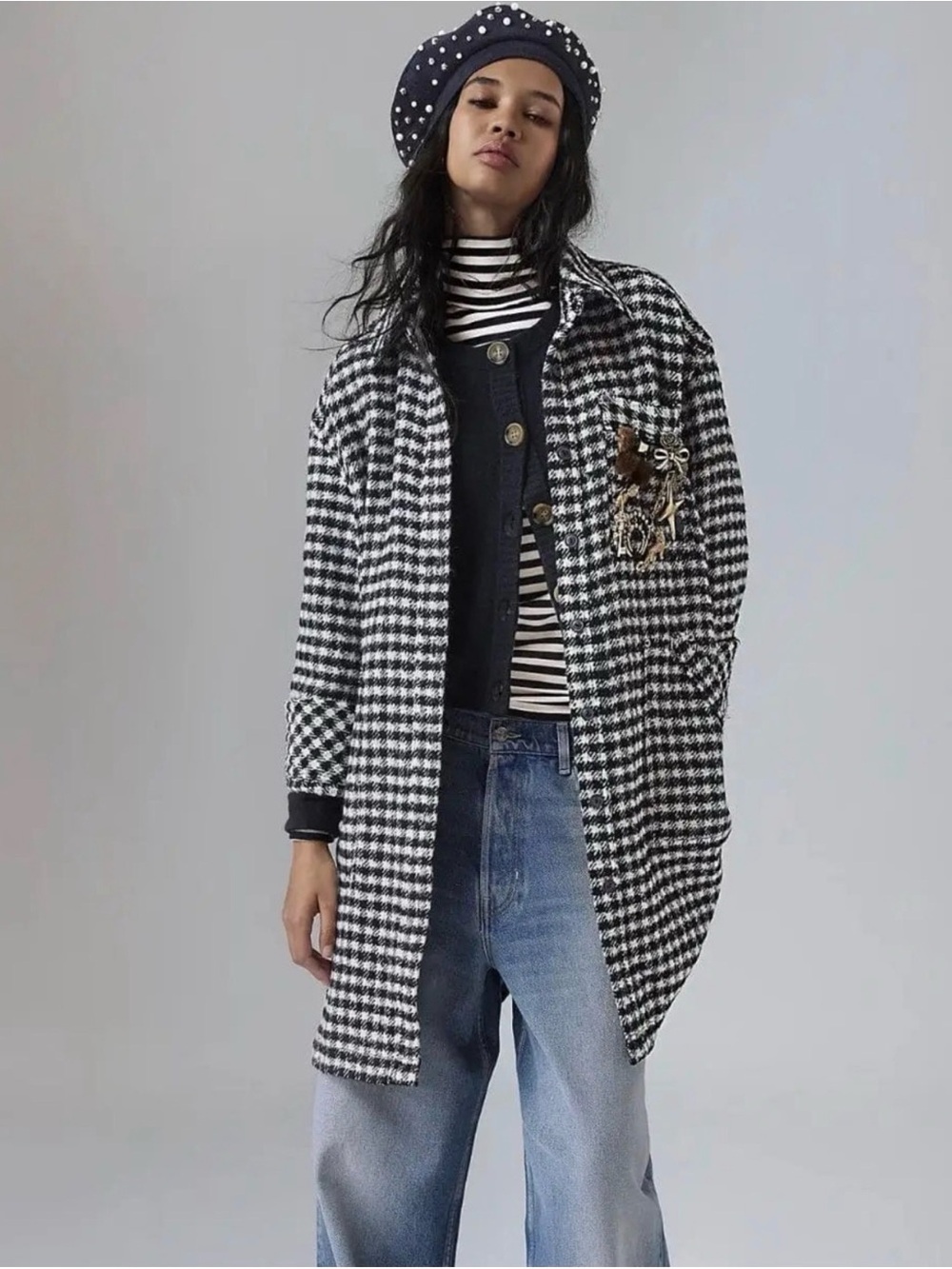 We The Free Get Around Houndstooth Shirt. NWT free people